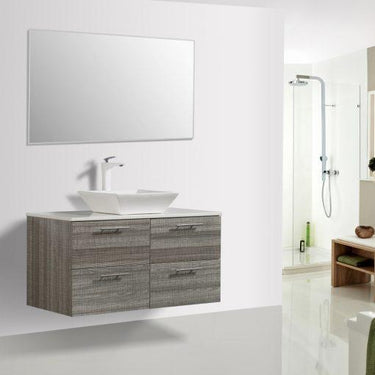 Eviva Luxury 40 inch bathroom vanity with Porcelain vessel sink Vanity Eviva Ash